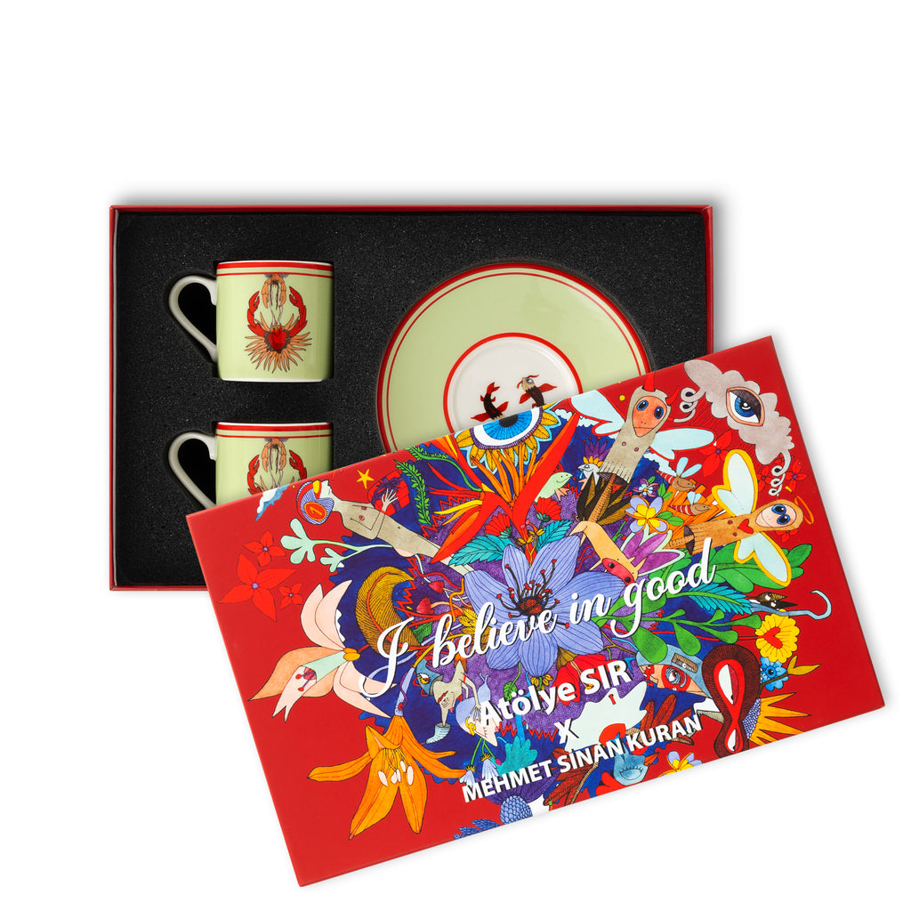 I believe in good collectıon crab espresso  set of 2 / gift box