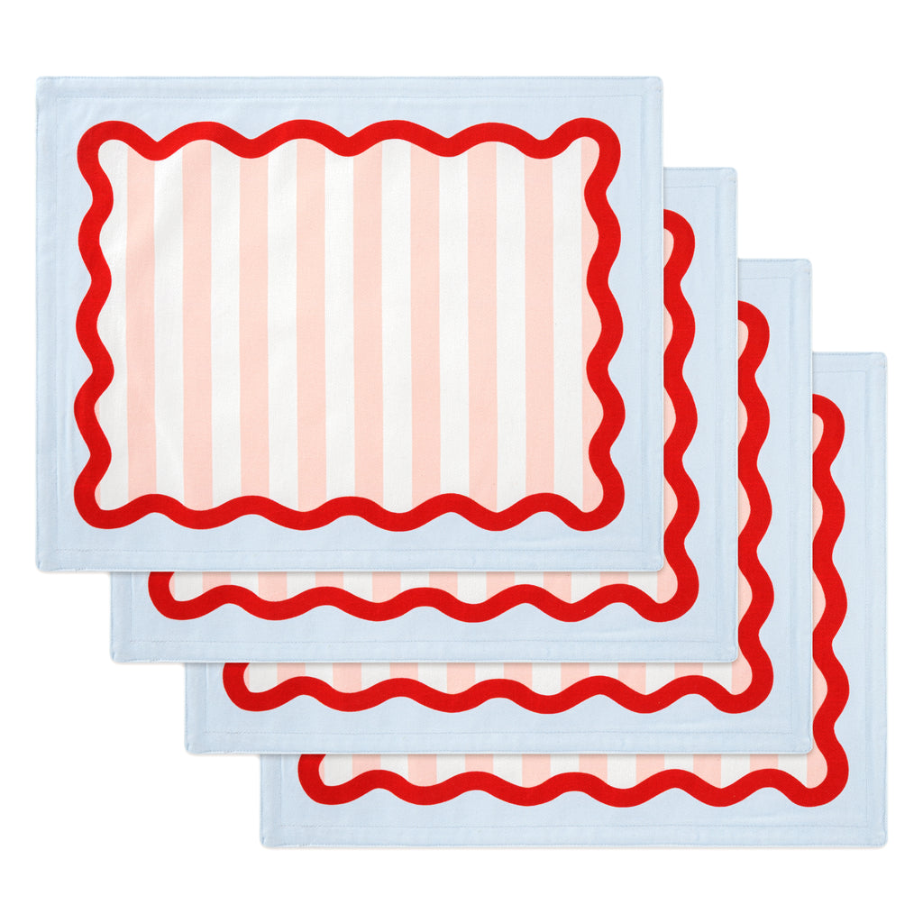 RAINBOW PLACEMAT SET OF 4, DOUBLE SIDED