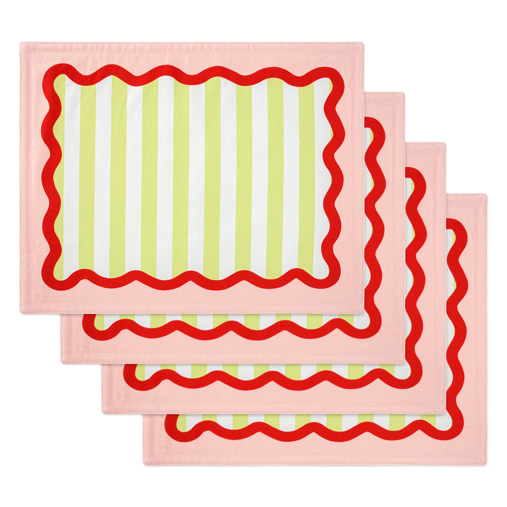 RAINBOW PALCEMAT SET OF 4,DOUBLE SIDED