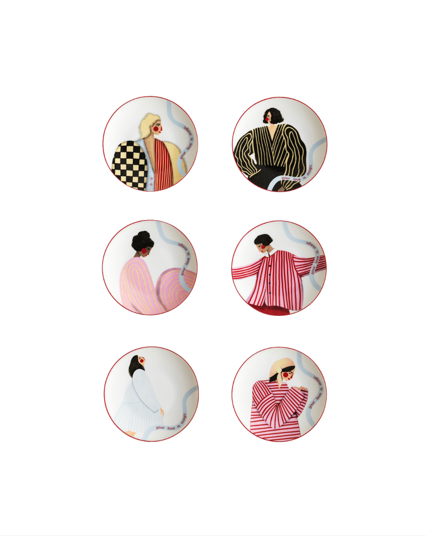 HER/ PLATE SET OF 6