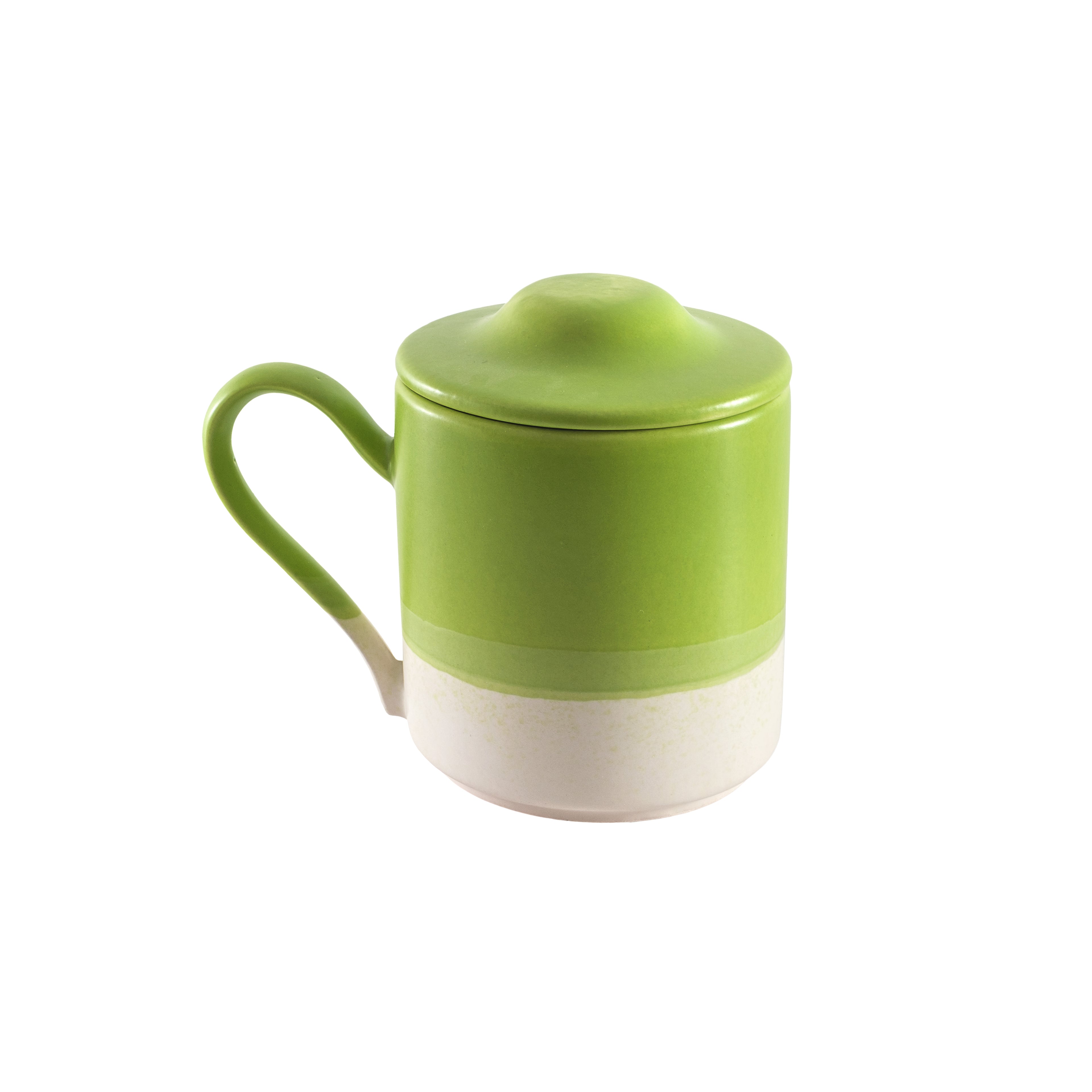 raınbow collectıon moon mug with lid - lime