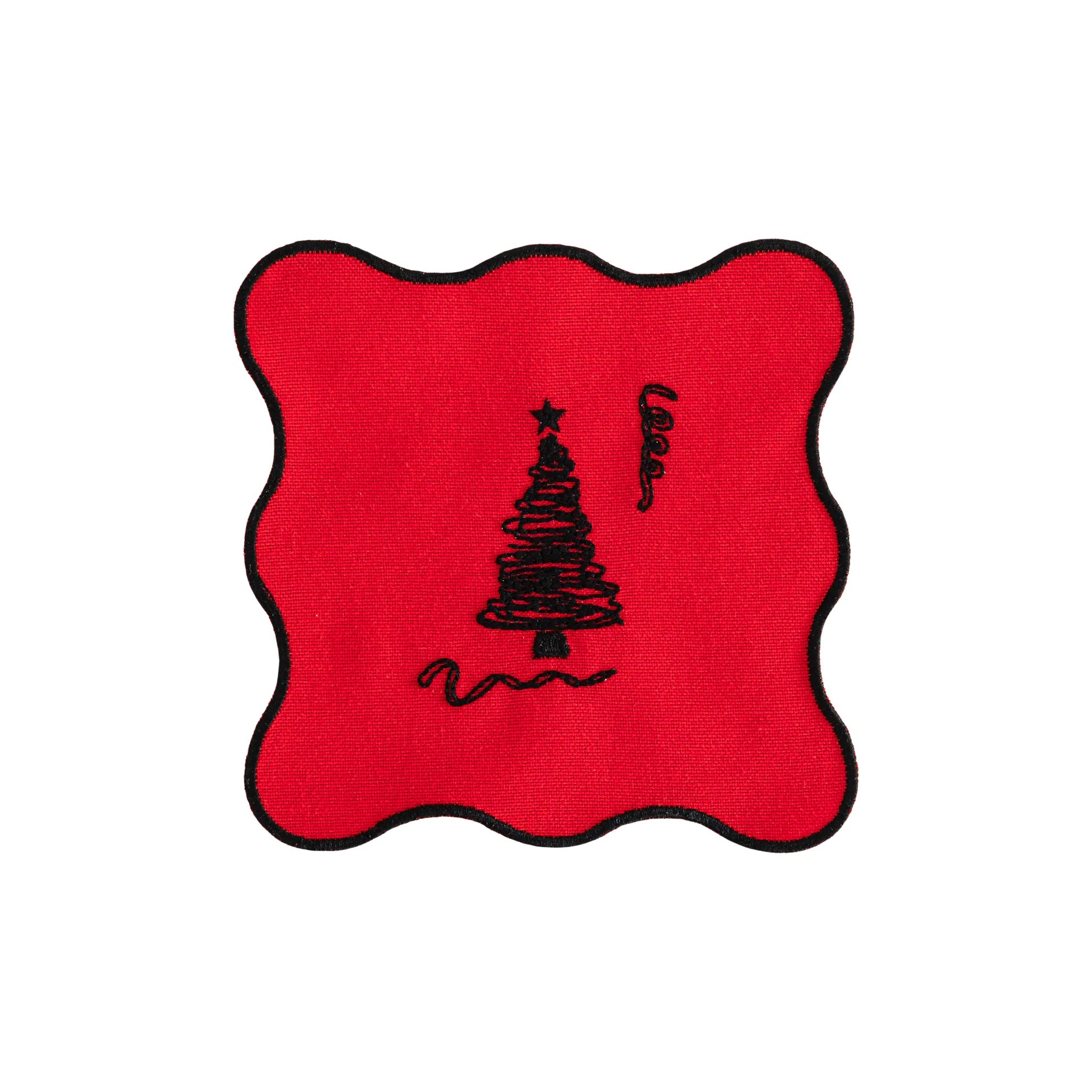 Holiday Collection Coaster Set of 4, Red