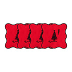 Holiday Collection Coaster Set of 4, Red