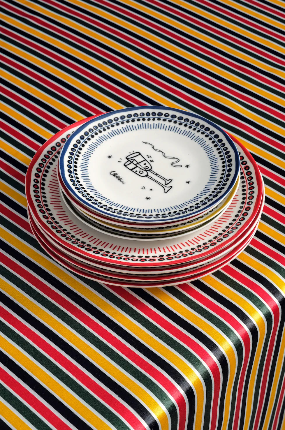 Holiday Collection Porcelain Dessert Plate, Blue
