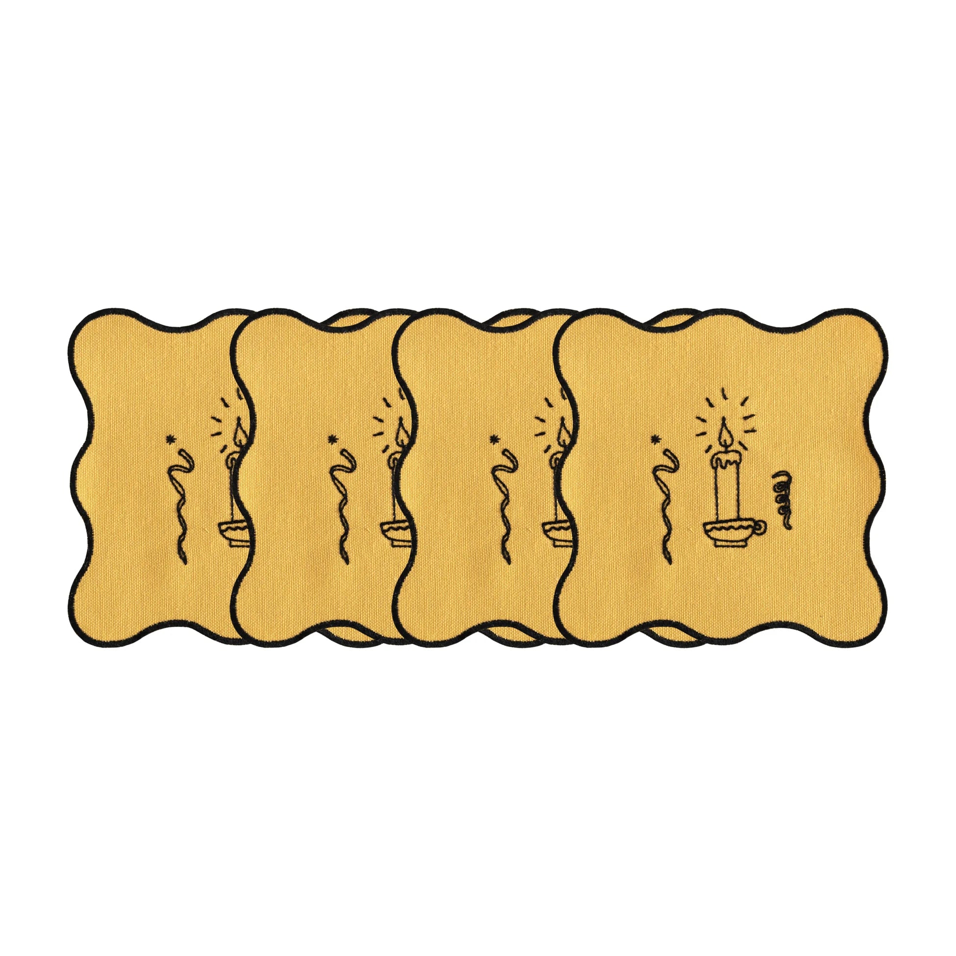 Holiday Collection Coaster Set of 4, Yellow