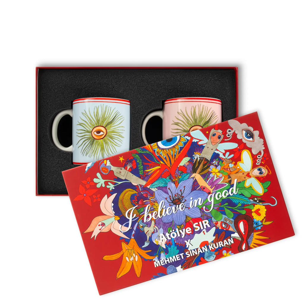 "I believe in good collectıon eye Mug Set of 2 / gıft box