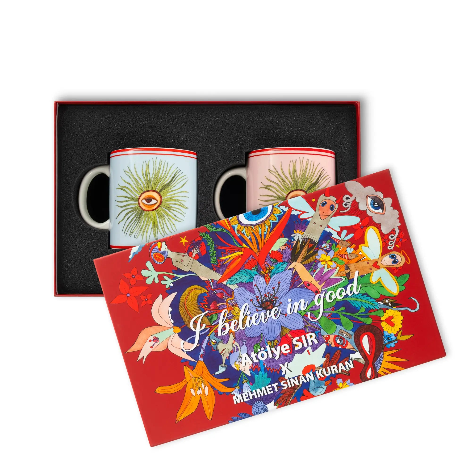 "I believe in good collectıon eye Mug Set of 2 / gıft box