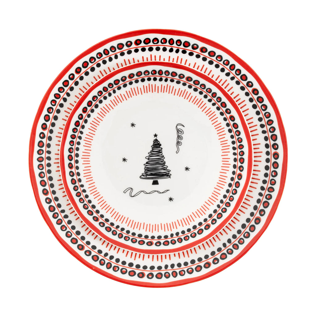 Holiday Collection  Dinner Set, 12pcs Red