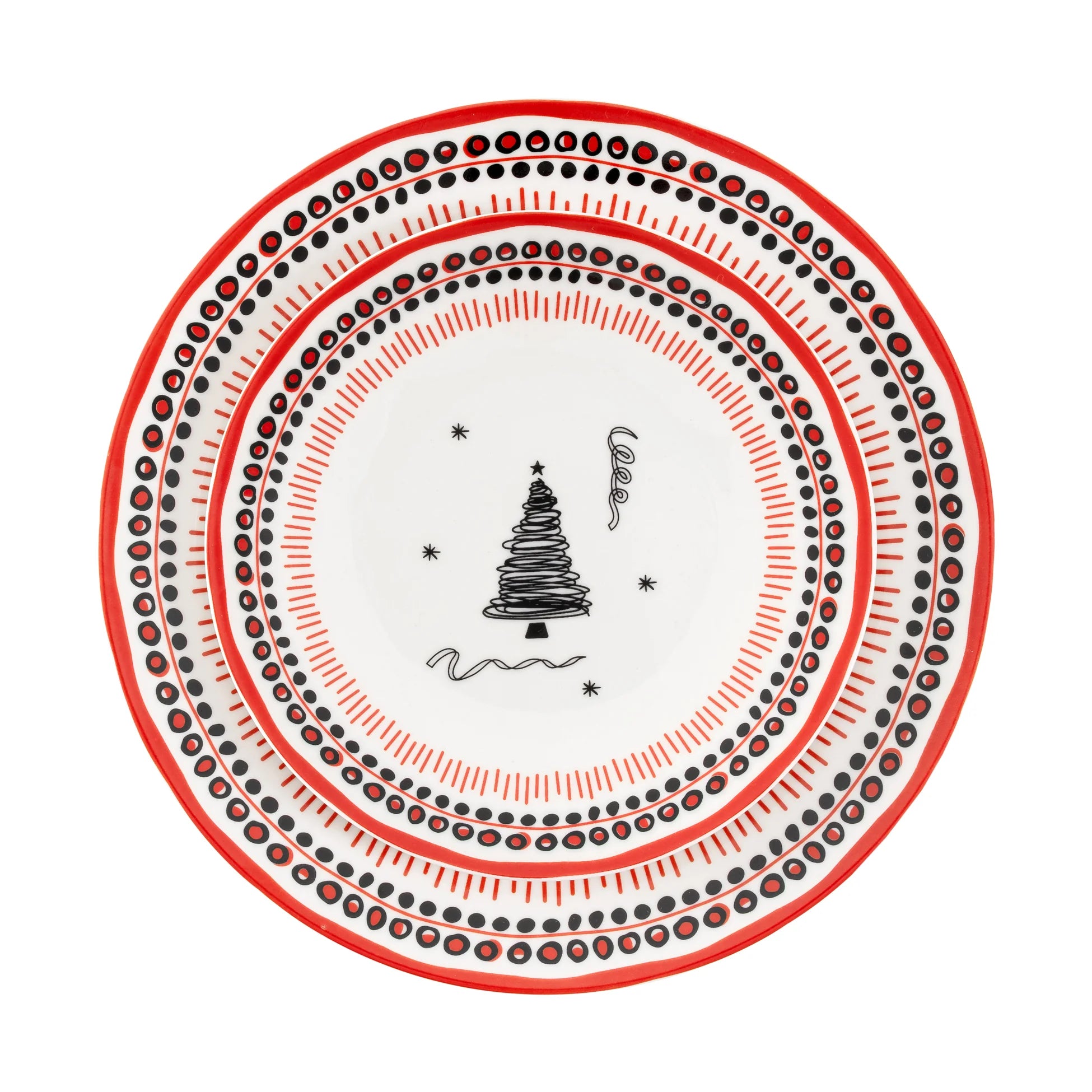 Holiday Collection  Dinner Set, 12pcs Red