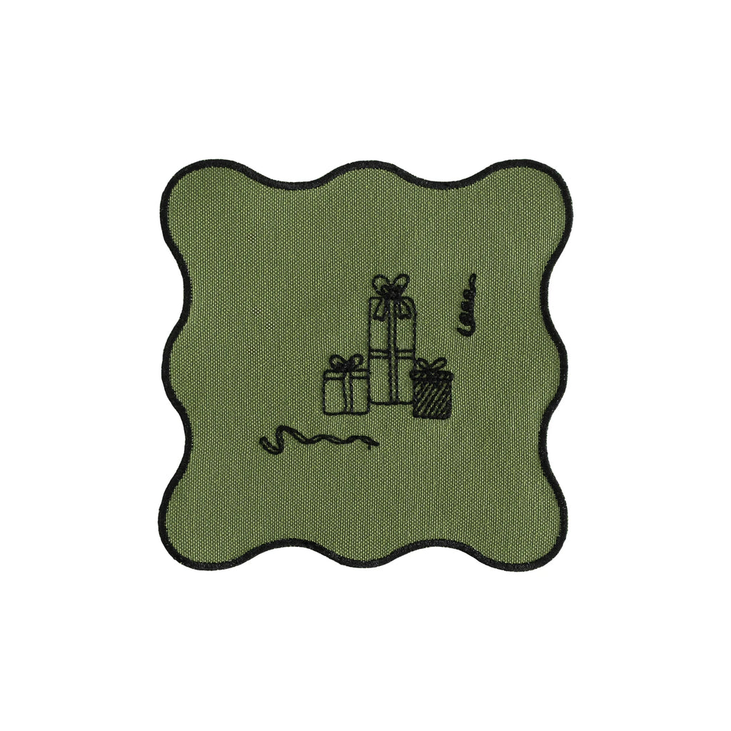 Holiday Collection Coaster Set of 4, Green