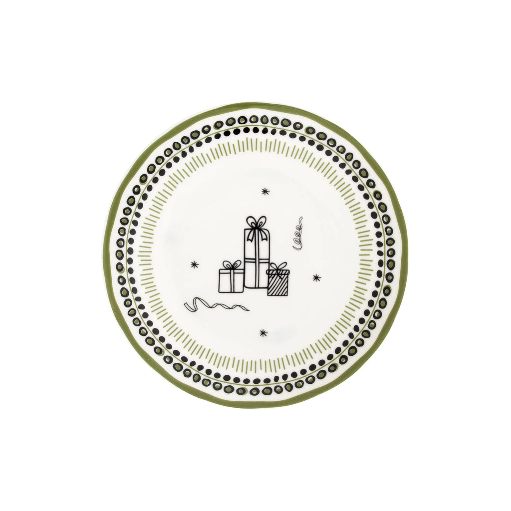 Holiday Collection Porcelain Dessert Plate Set