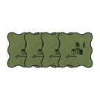 Holiday Collection Coaster Set of 4, Green