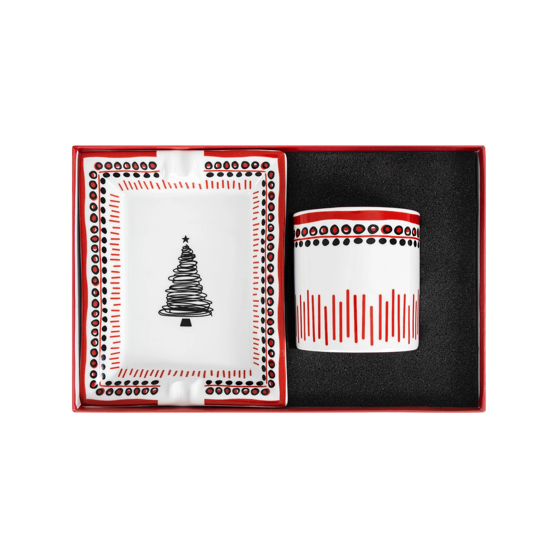 Holiday Collection Porcelain Candle Ashtray Set / Gift Box Included