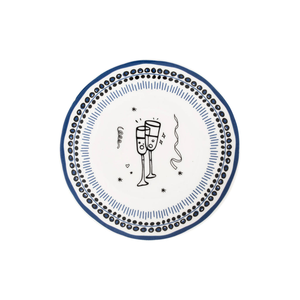 Holiday Collection Porcelain Dessert Plate Set