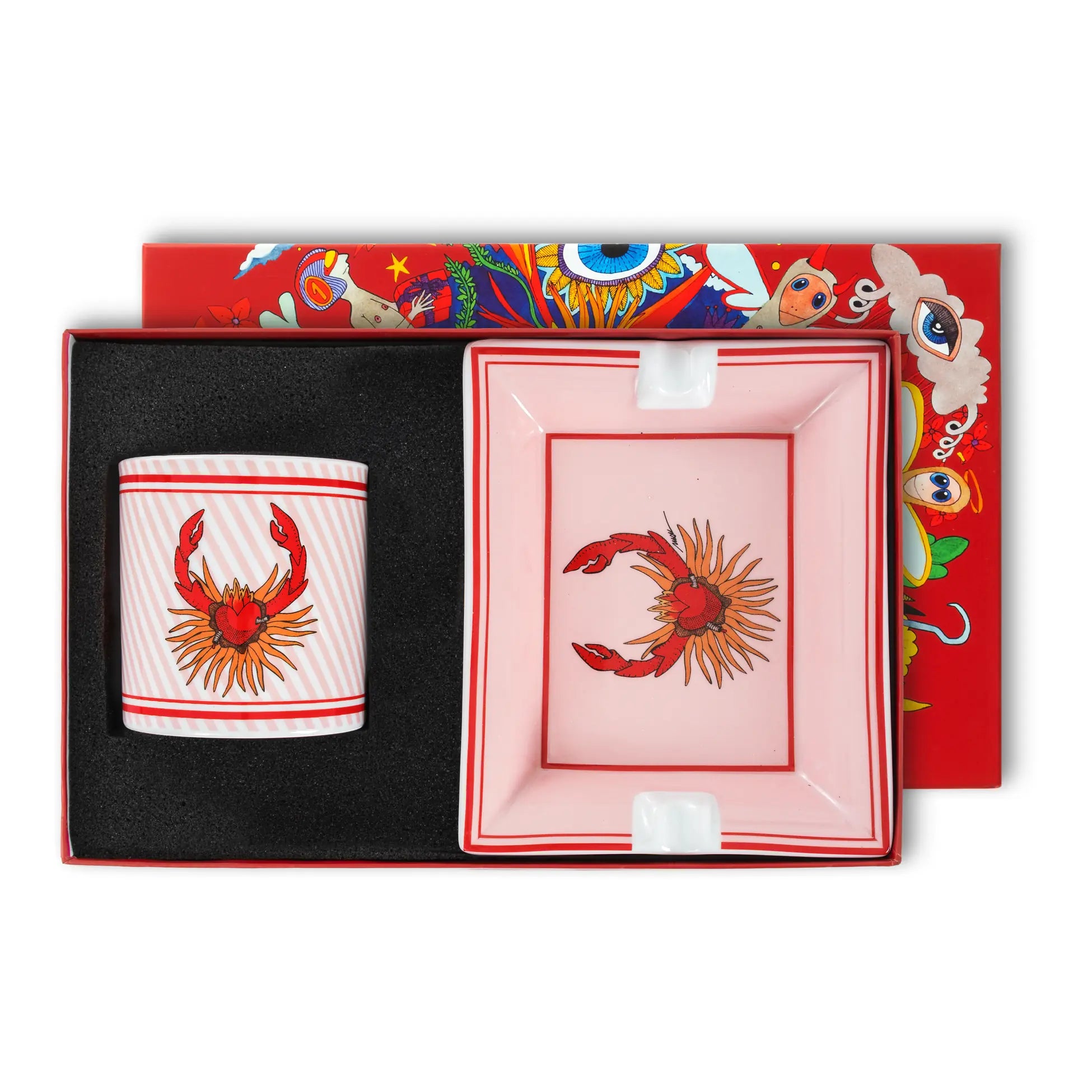 I believe in good collectıon crab Ashtray and Candle Gift Box